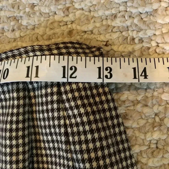 𝅺Vintage MCM 100% wool brown houndstooth pencil skirt S - Picture 9 of 13